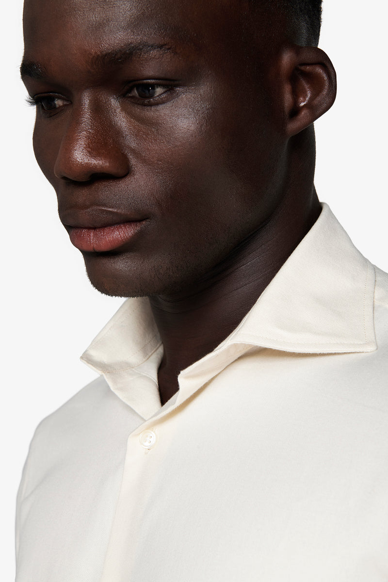 Cream flannel effect shirt