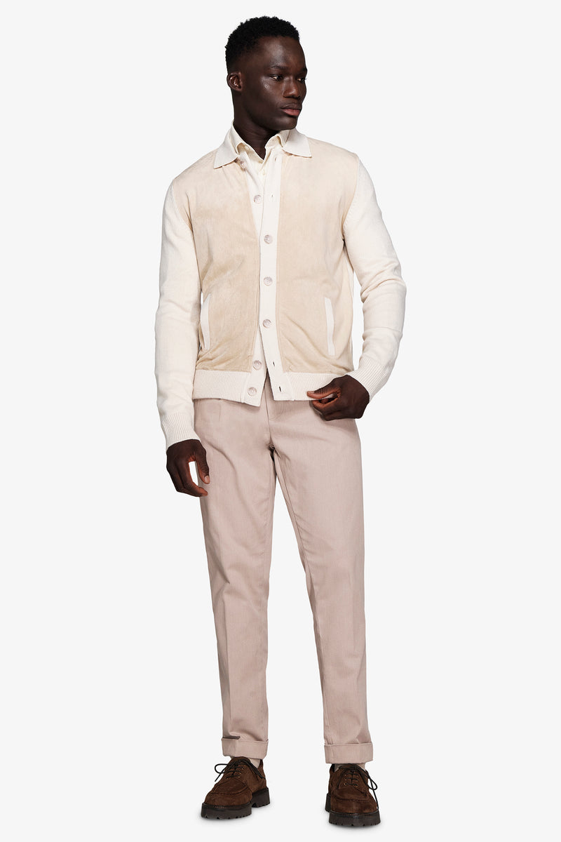 Blazer in maglia bimaterico corda