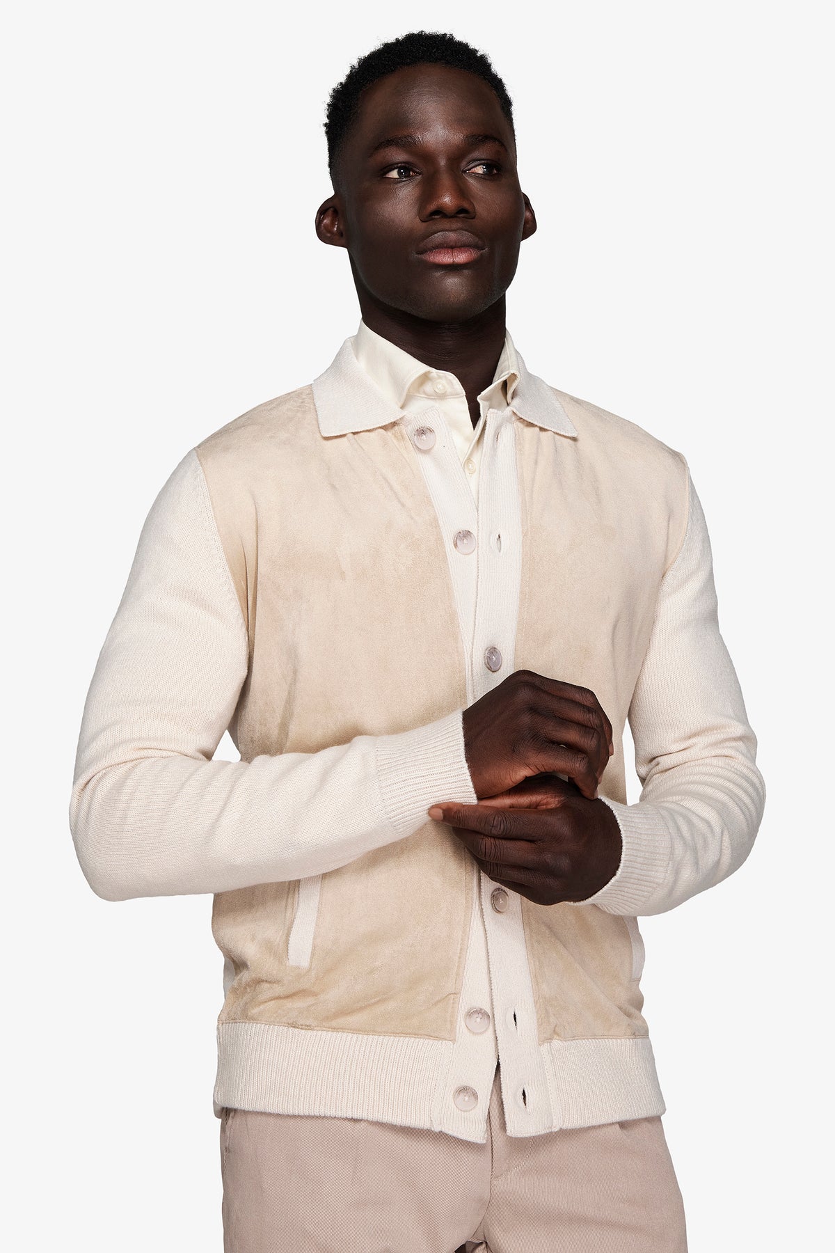 Blazer in maglia bimaterico corda