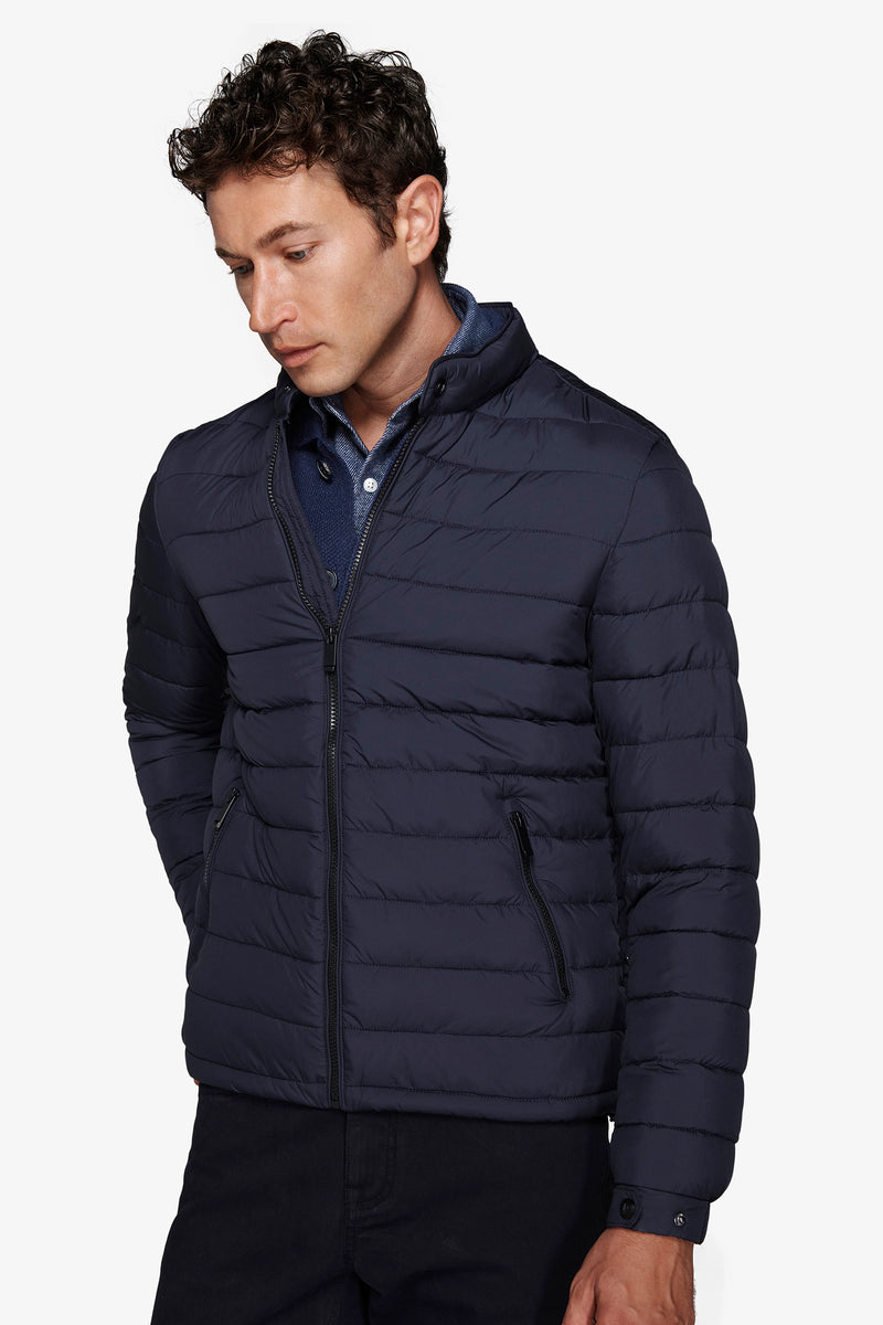 Piumino full zip trapuntato blu