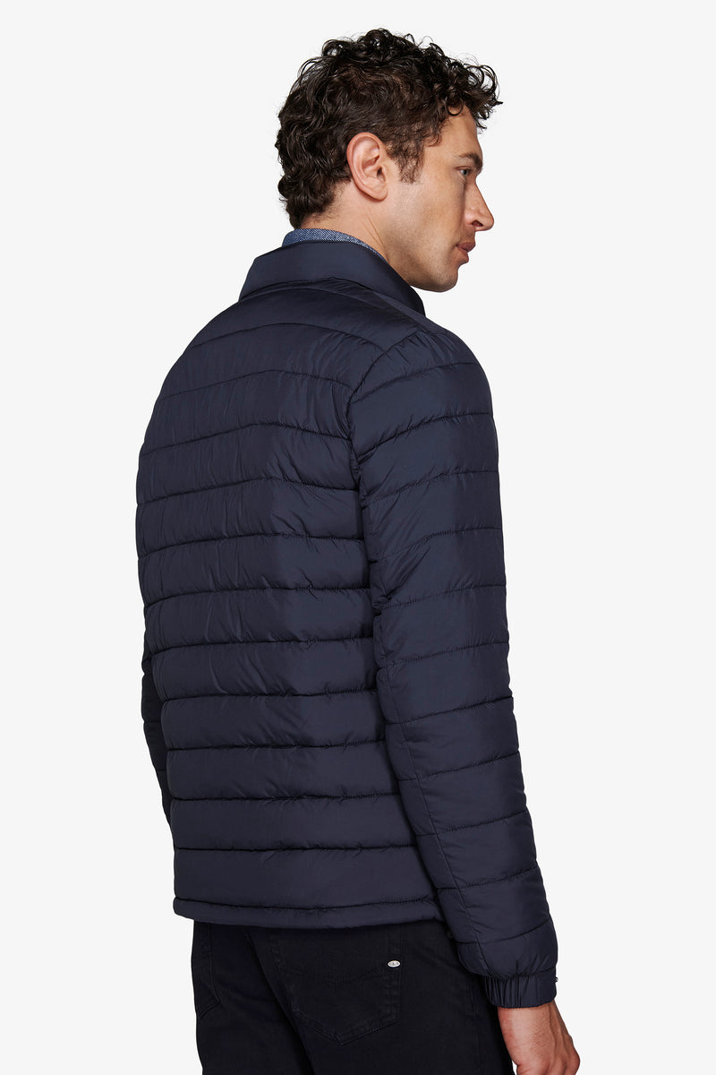 Piumino full zip trapuntato blu