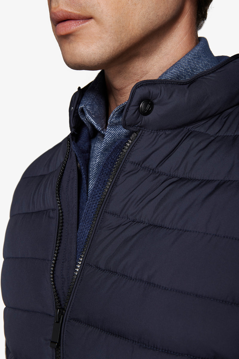 Piumino full zip trapuntato blu
