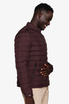 Piumino full zip trapuntato bordeaux