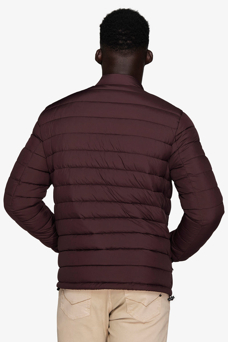 Piumino full zip trapuntato bordeaux
