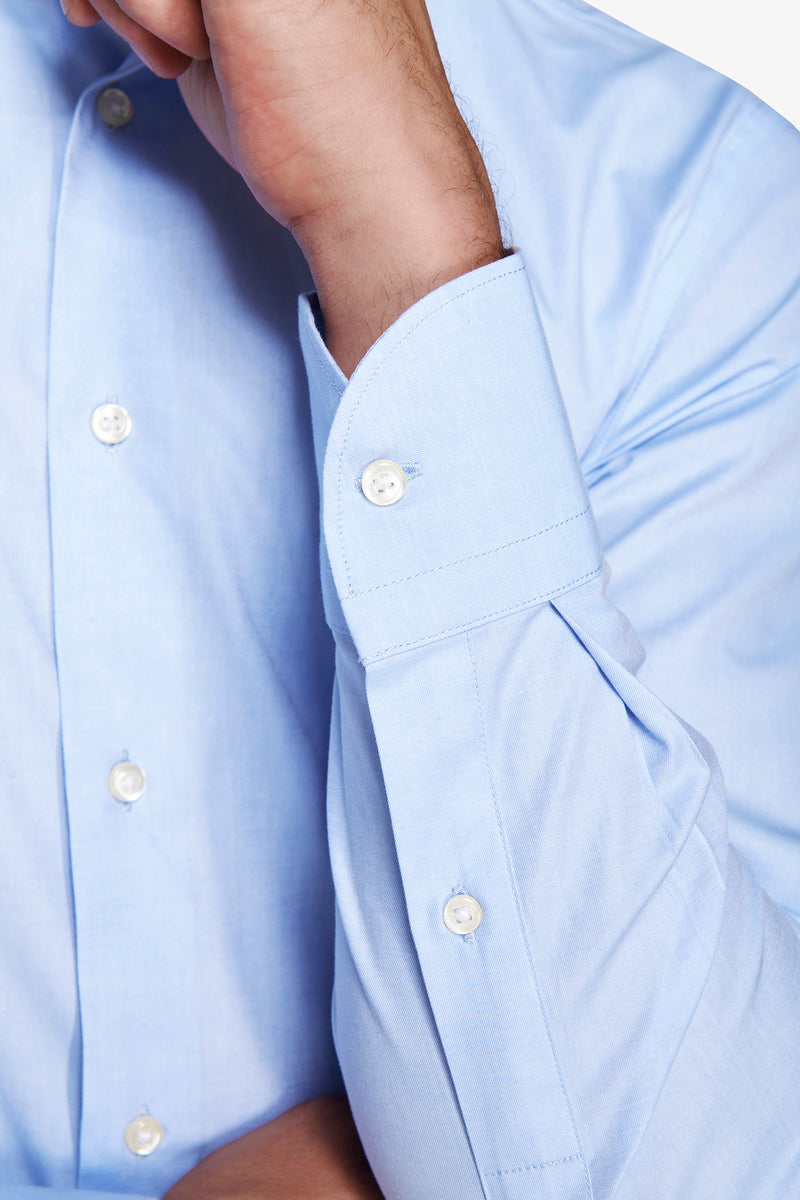 Camicia unita twill celeste slim