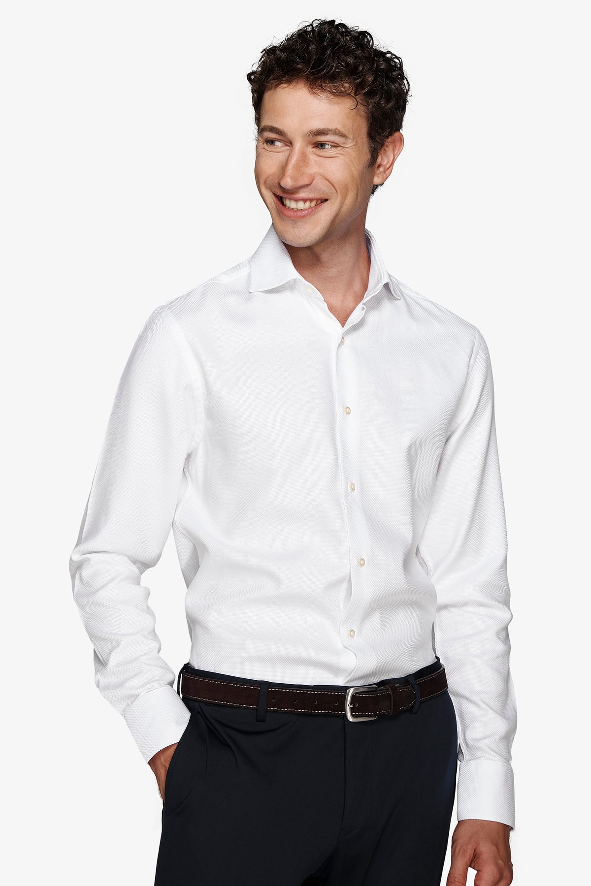 Camicia "la Picoco" operata bianca slim