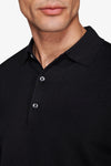 Polo in maglia con bottoni nero