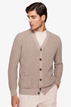 Cardigan costa inglese tortora