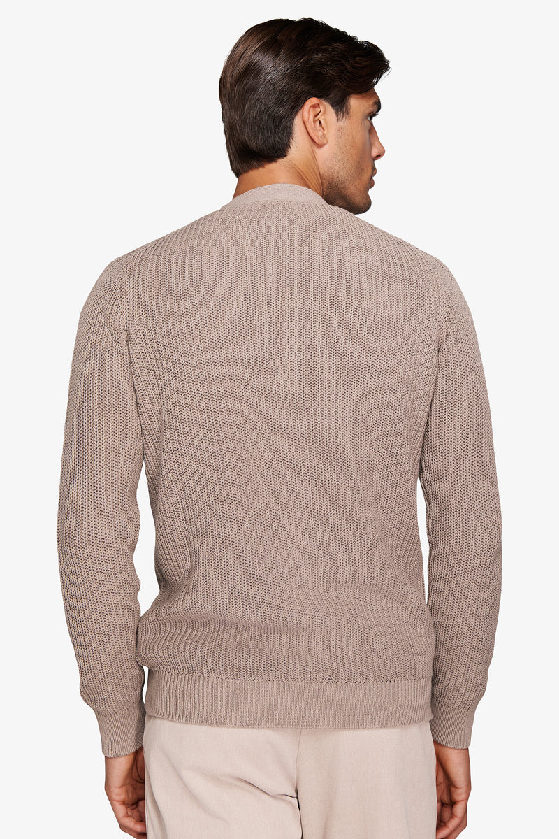 Cardigan costa inglese tortora