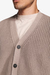 Cardigan costa inglese tortora