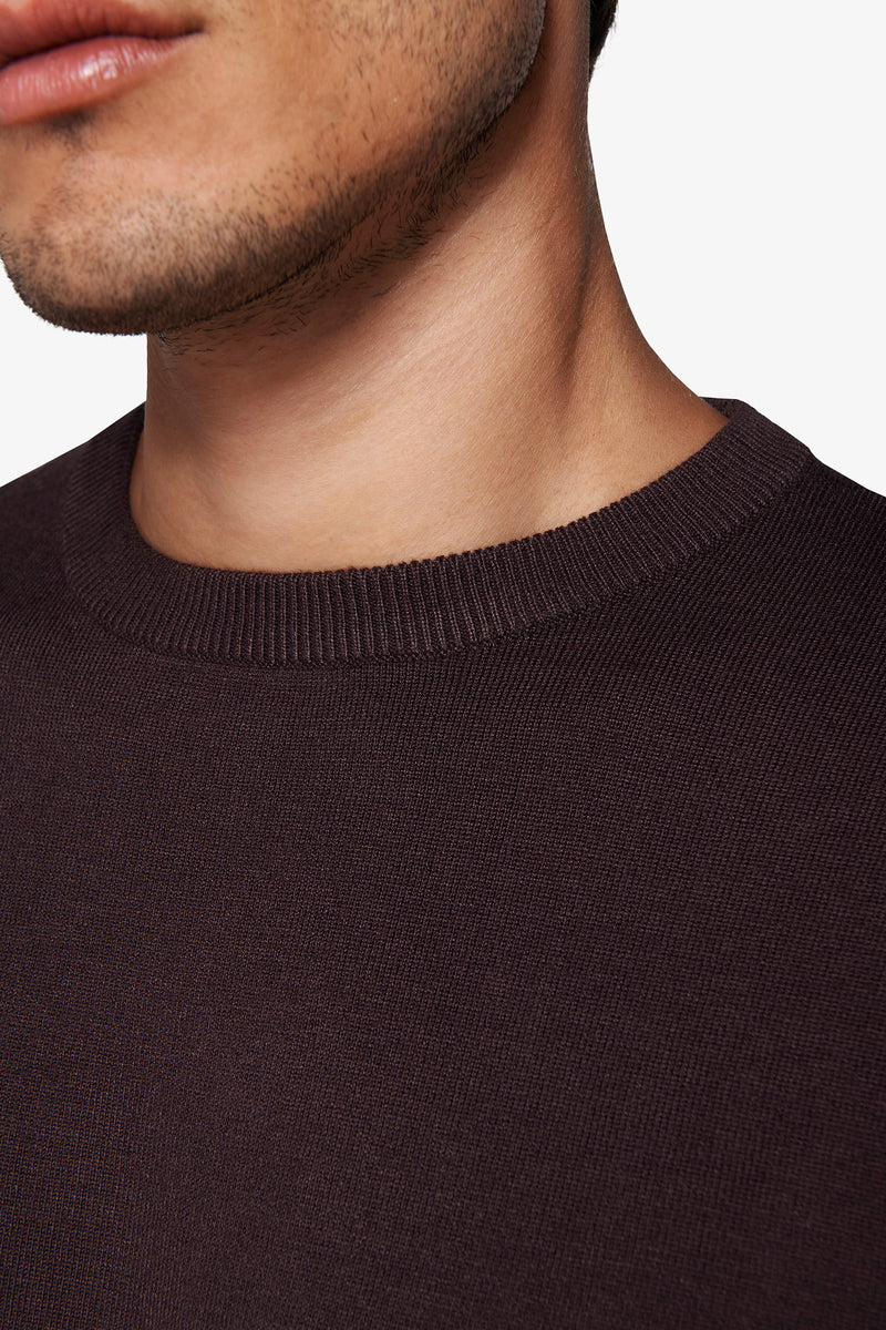 Maglia girocollo basic marrone