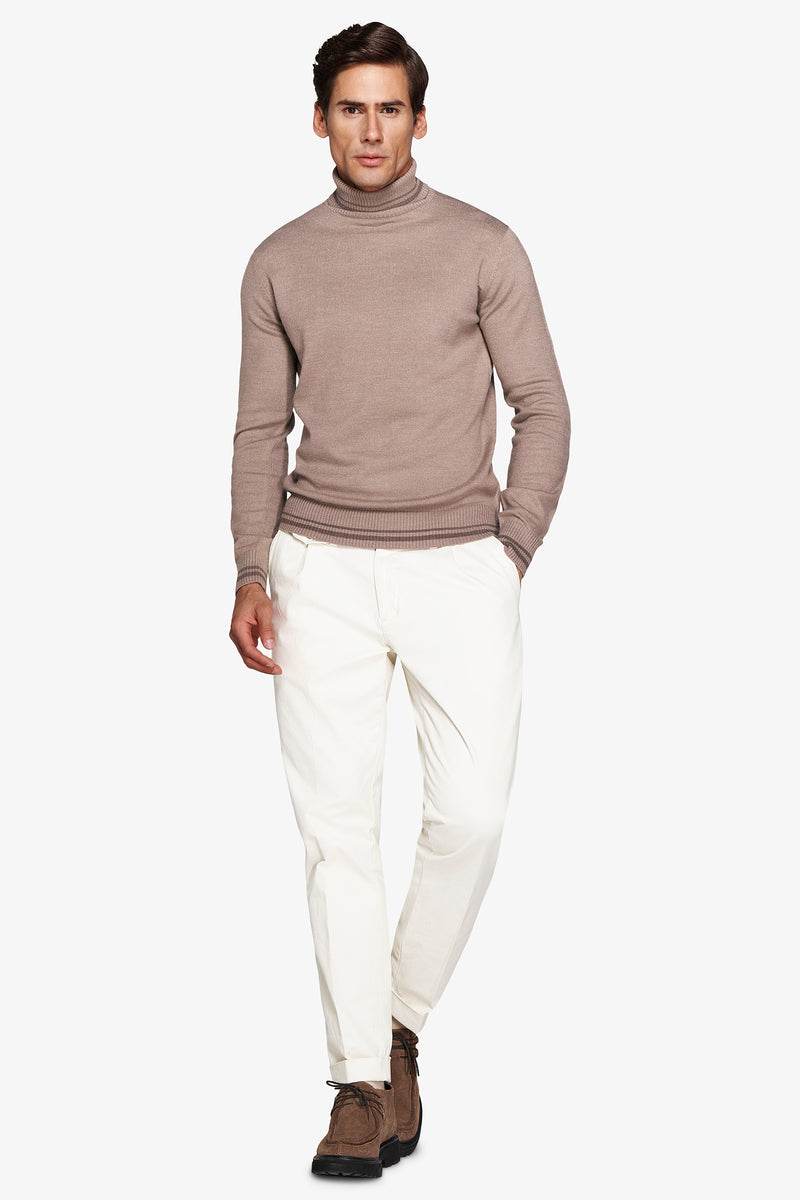 Maglia dolcevita lambswool tortora DNJ