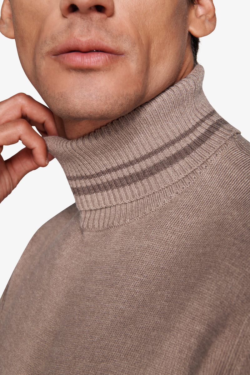 Maglia dolcevita lambswool tortora DNJ