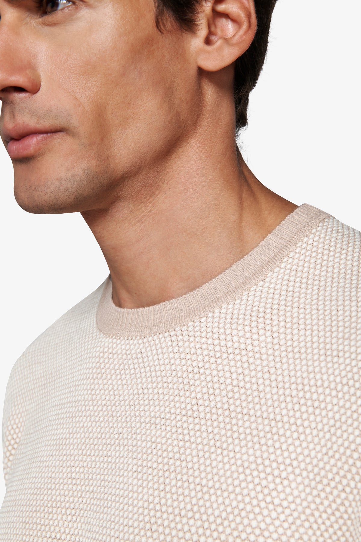 Maglia girocollo chicco riso bicolore corda