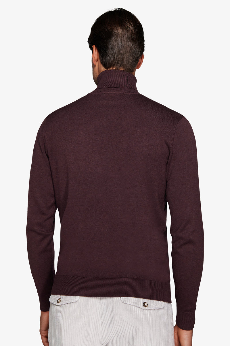 Maglia dolcevita basic bordeaux