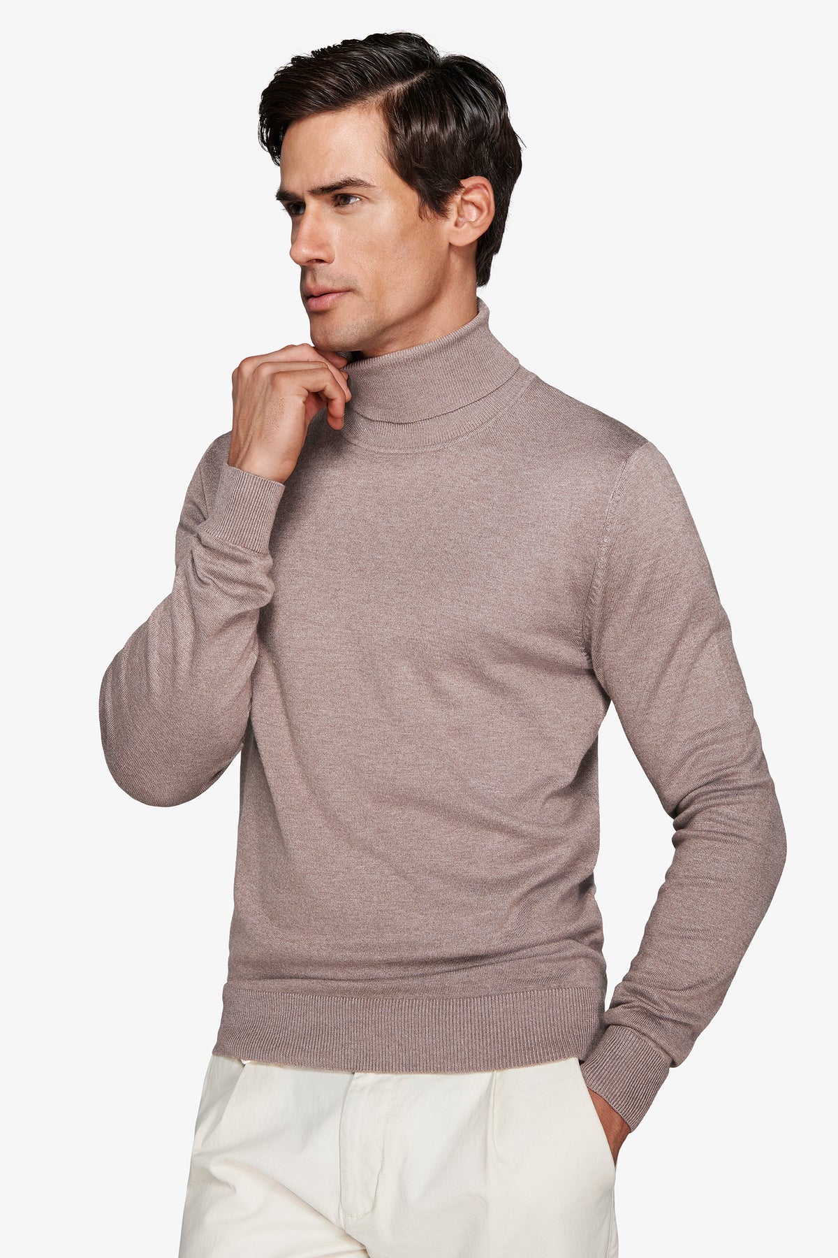 Maglia dolcevita basic tortora