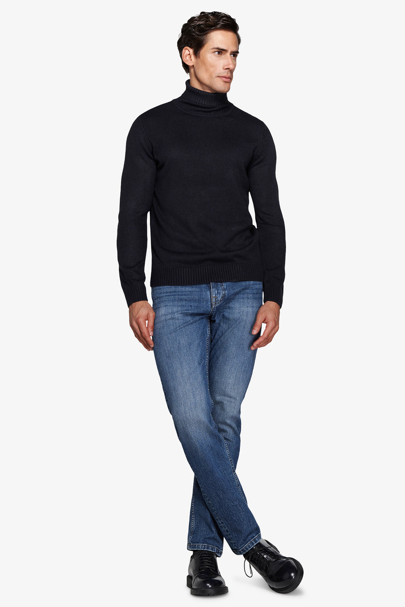 Maglia dolcevita effetto lambswool blu