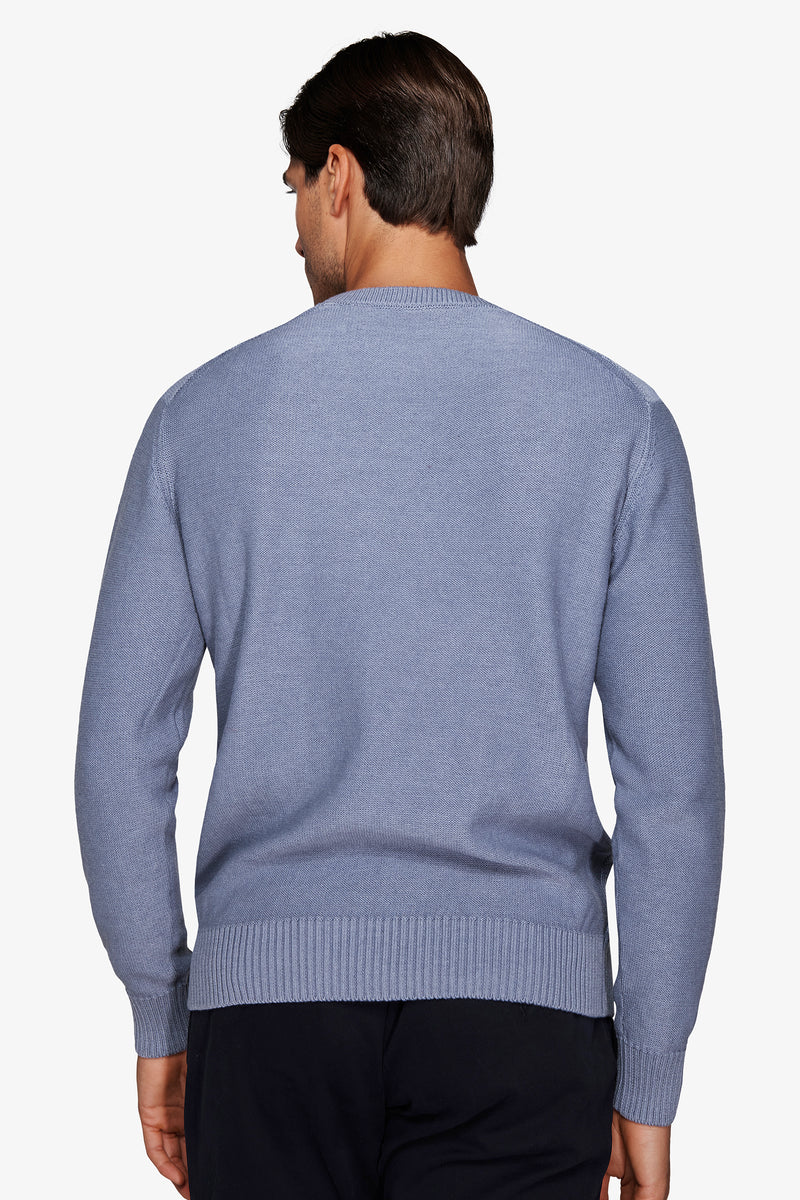 Maglia girocollo treccia piazzata carta da zucchero