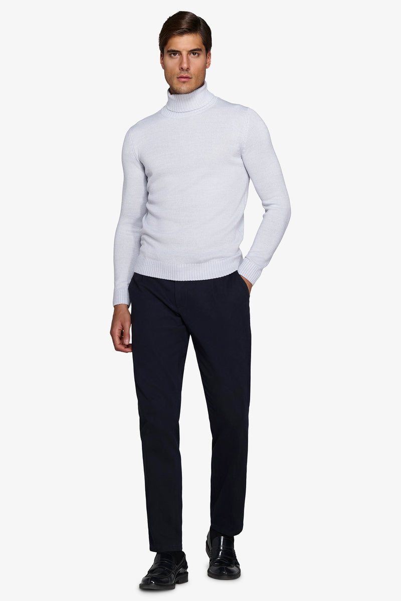 Maglia dolcevita effetto lambswool celeste