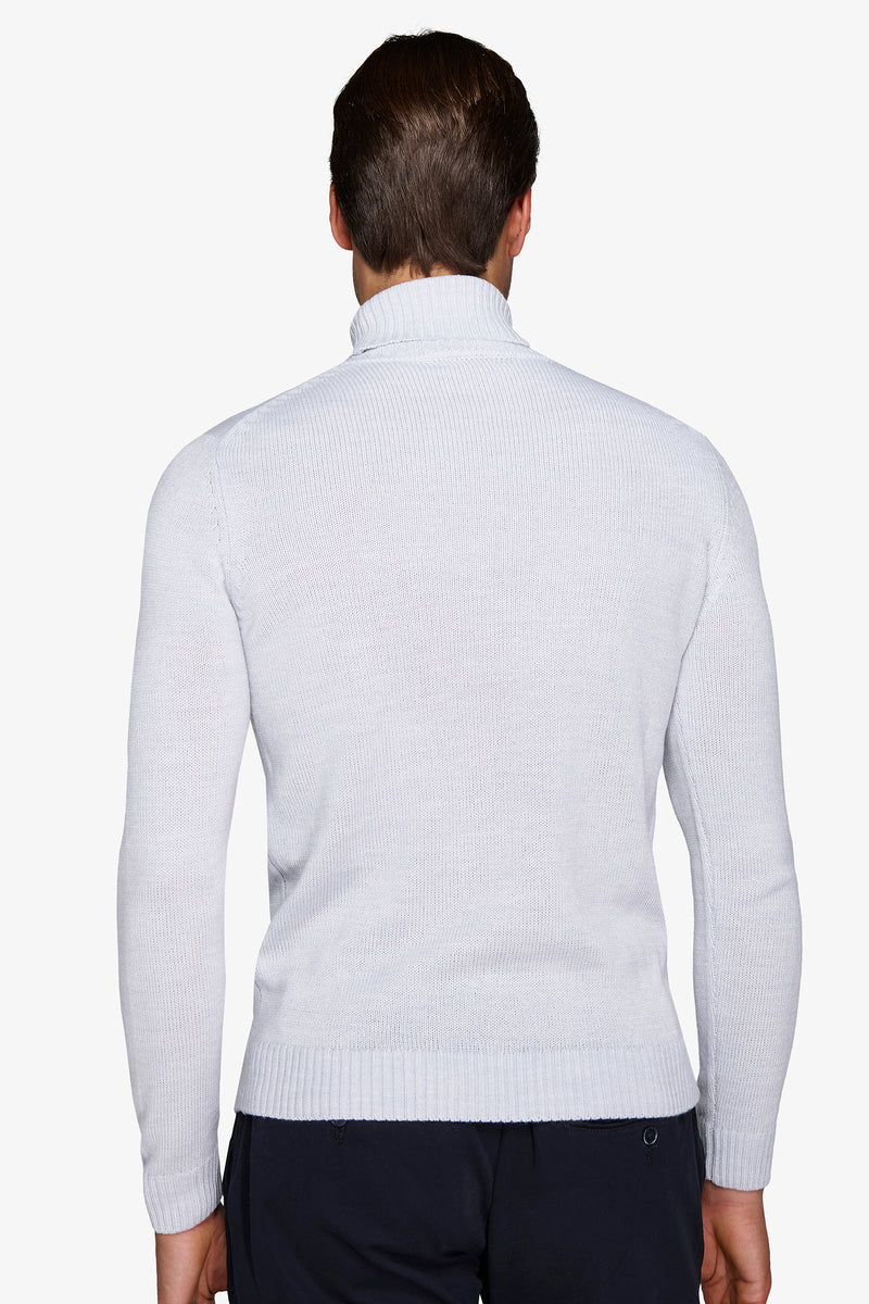 Maglia dolcevita effetto lambswool celeste