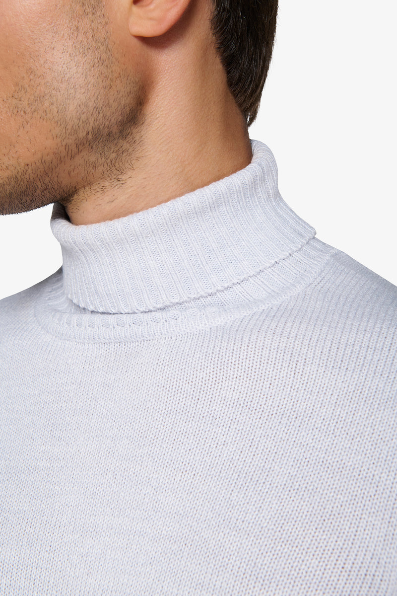 Maglia dolcevita effetto lambswool celeste