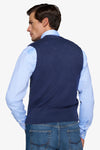 Gilet doppiopetto in maglia check avion