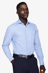 Light blue micro Pied de Poule shirt