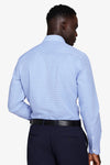 Light blue micro Pied de Poule shirt