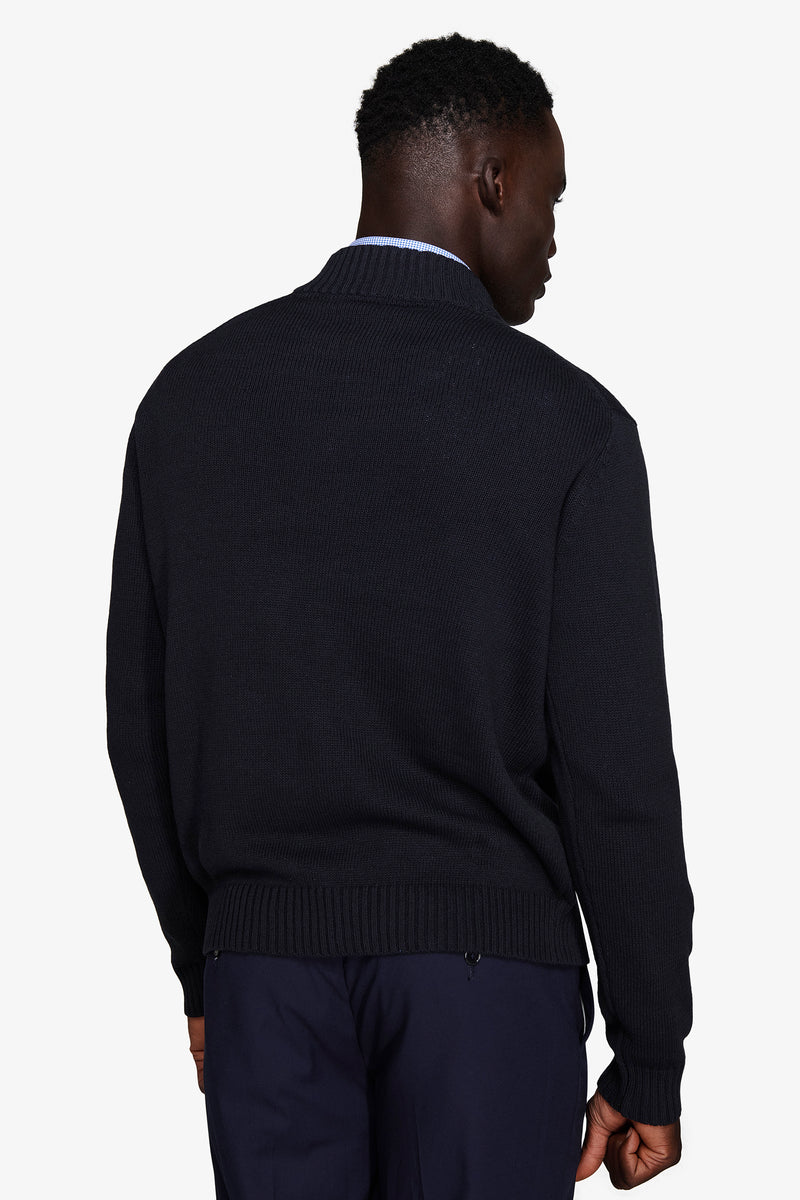 Pull bleu demi-zip