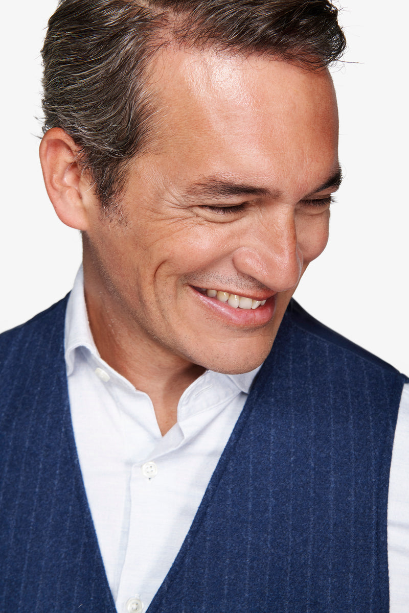 Gilet effetto flanella gessato avion