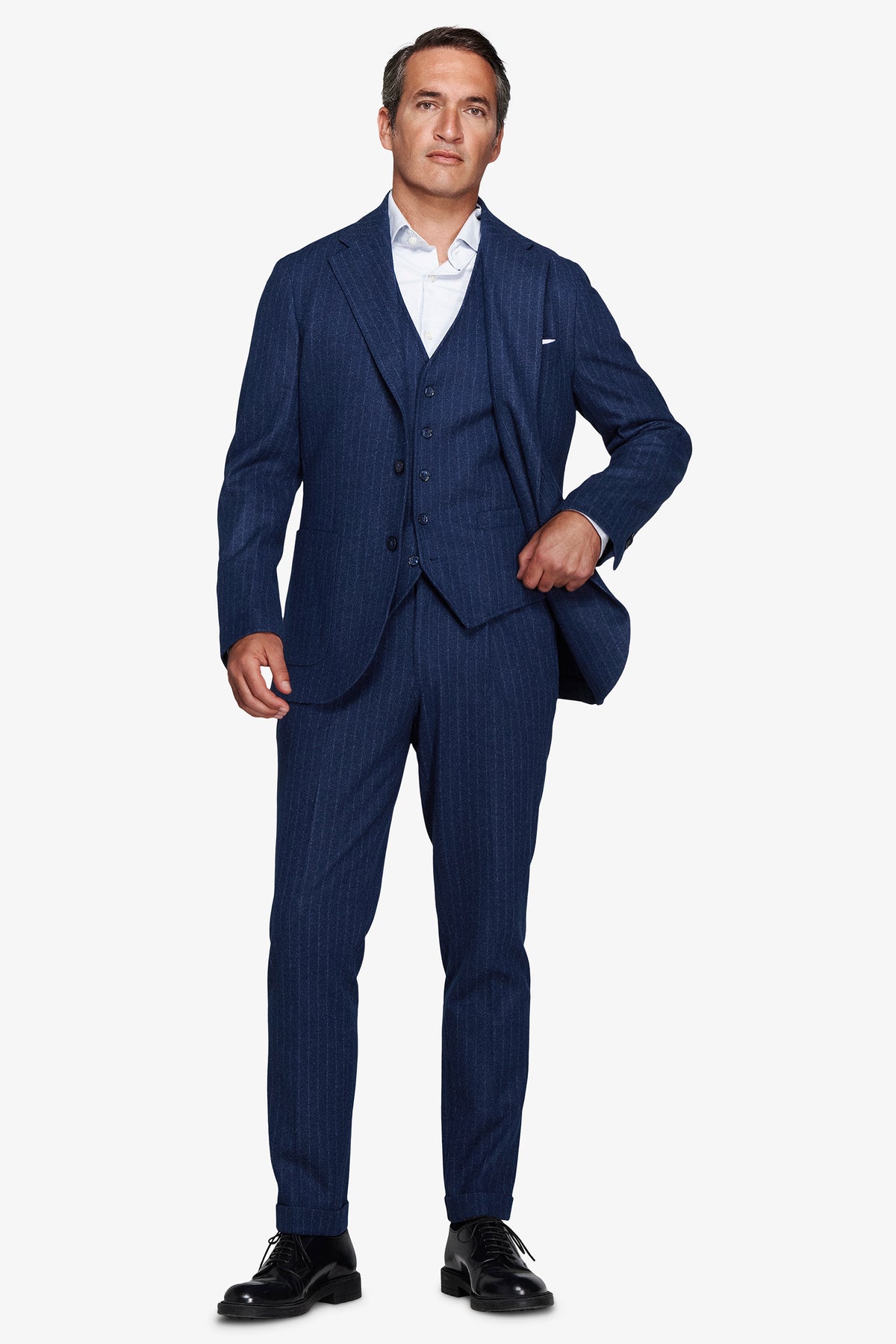 Giacca effetto flanella gessata avion