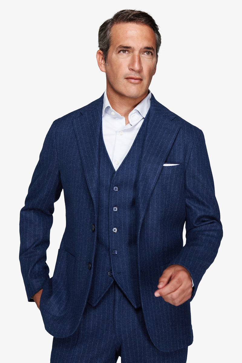 Giacca effetto flanella gessata avion