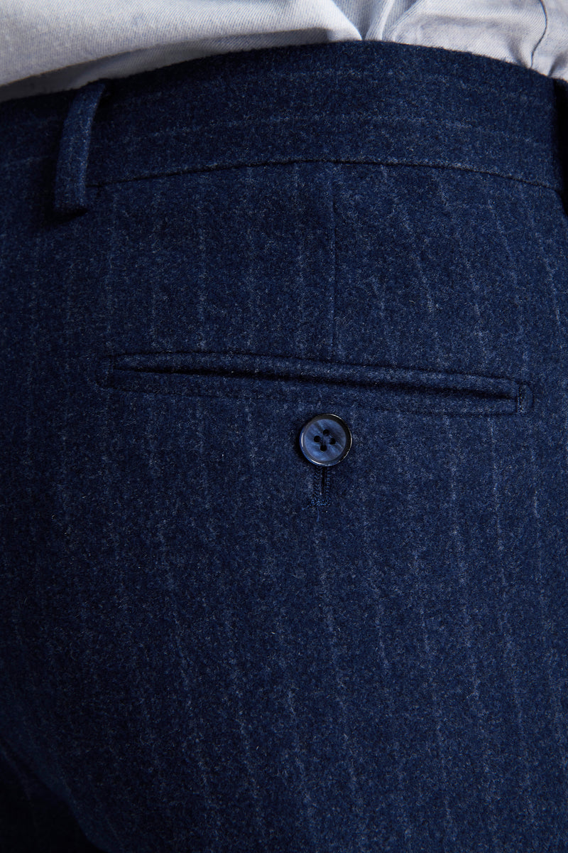 Pantaloni effetto flanella gessati avion