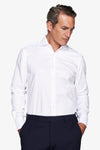 Slim-fit white Oxford shirt