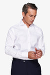 Slim-fit white Oxford shirt
