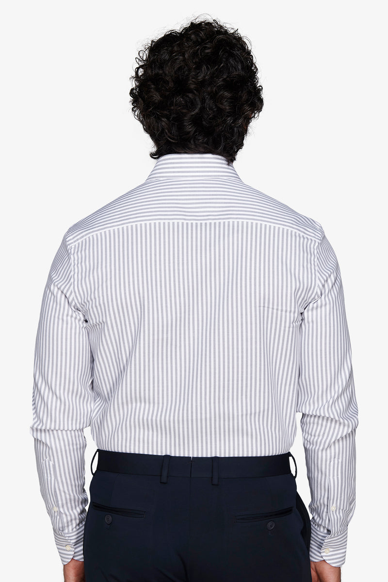 Gray striped textured shirt