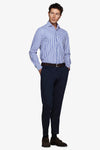 Camicia a righe medie indaco slim