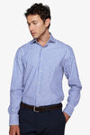 Camicia a righe medie indaco slim