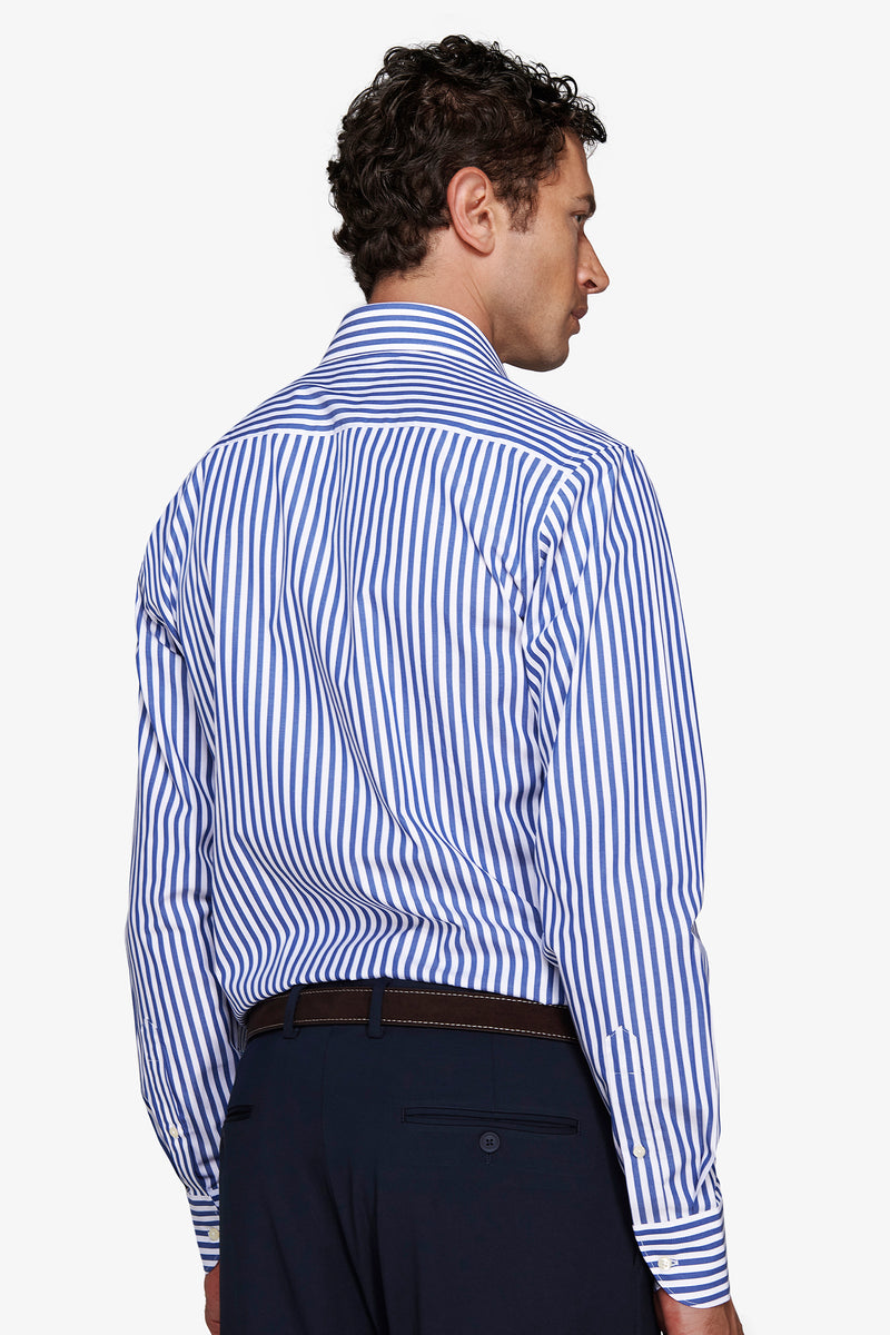 Camicia a righe medie indaco slim