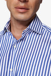 Camicia a righe medie indaco slim