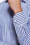 Camicia a righe medie indaco slim