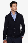 Cardigan collo sciallato blu