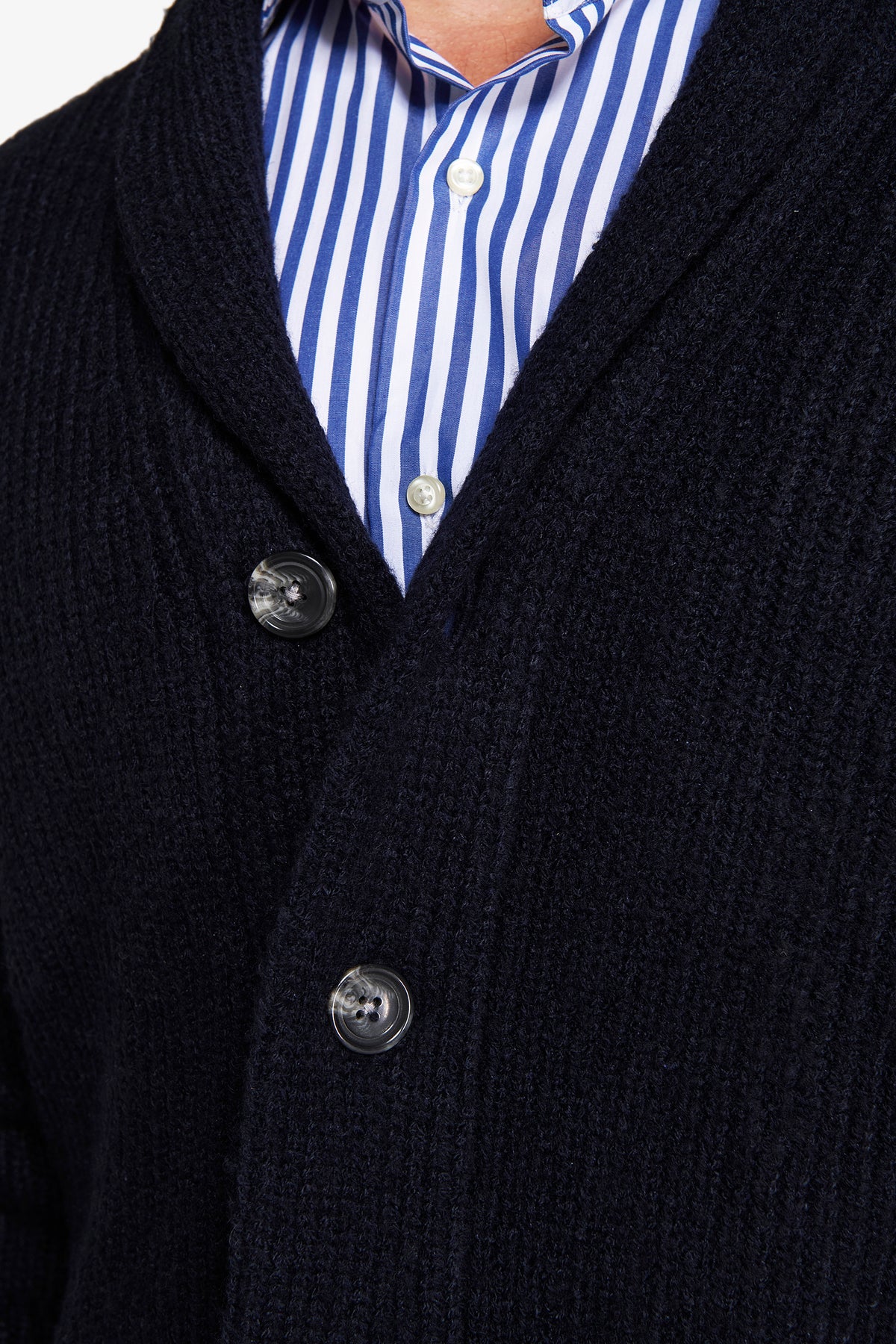 Cardigan collo sciallato blu