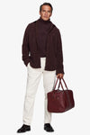 Overshirt effetto velluto a coste bordeaux