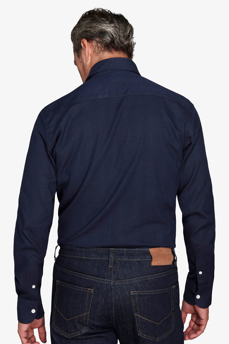 Blue Herringbone flannel effect shirt