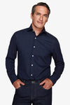 Blue Herringbone flannel effect shirt