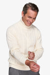 Pull à col roulé torsadé crème