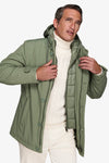Parka con pettorina verde