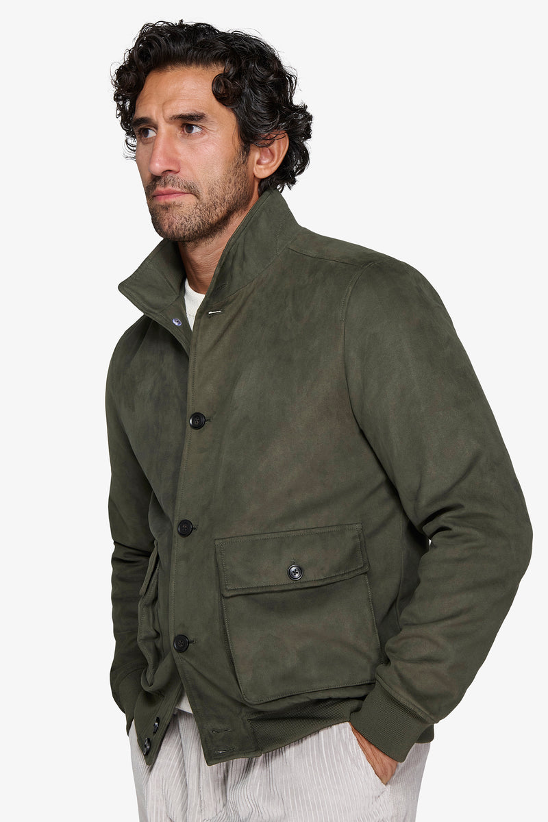 Bomber ecosuede verde
