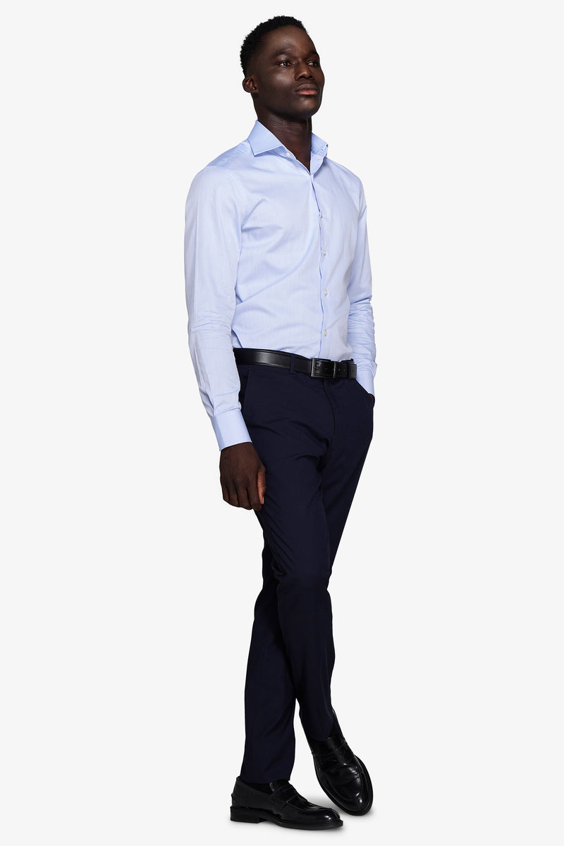 Camicia piquet celeste slim